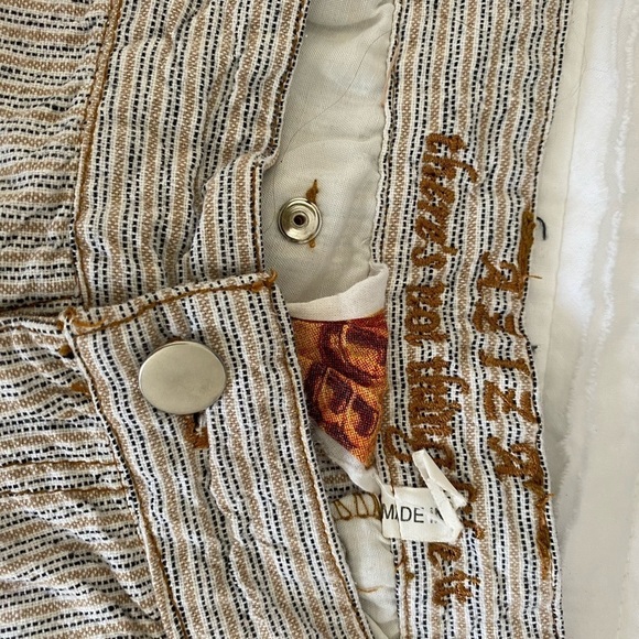 Aziza Pants Cream Ground Embroidered Detailed Design Women’s Size 6 - Picture 5 of 13